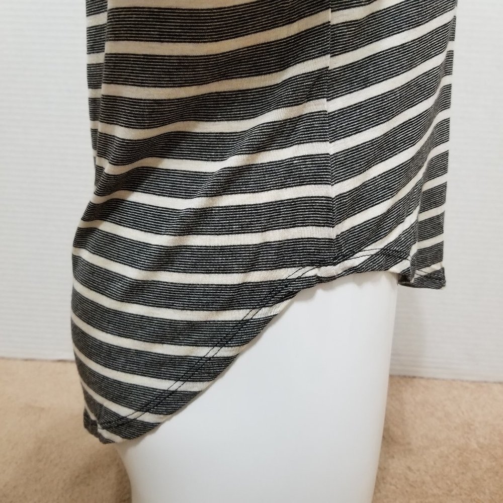 Pink Rose top XS striped dolman 3/4 sleeve curved hem stretch - Picture 5 of 10
